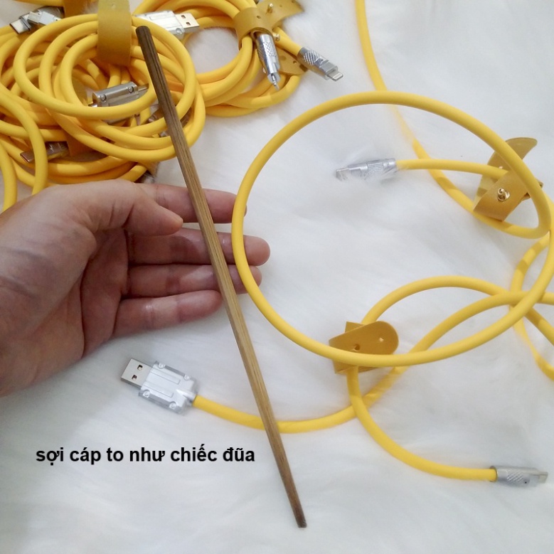 Dây cáp sạc nhanh 120W Béo bằng hợp kim kẽm silicon công micro USB type c cho Phone Android cáp sạc báo đèn