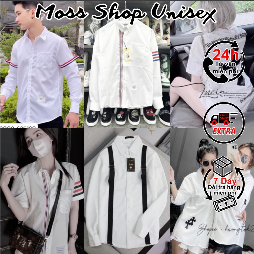 Các mẫu áo sơ mi nam nữ cháy phố giá siêu hạt dẻ MOSSSHOPUNISEX