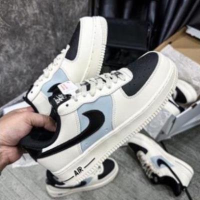 Giày AF1 Mũi Đen Nam Nữ, giày Air Force 1 Low Cream Black Hót Trend Bản Cao Cấp,Hàng Đẹp Tặng Hộp Và Bill