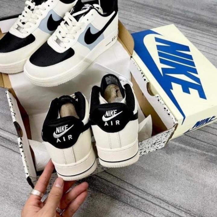 Giày AF1 Mũi Đen Nam Nữ, giày Air Force 1 Low Cream Black Hót Trend Bản Cao Cấp,Hàng Đẹp Tặng Hộp Và Bill