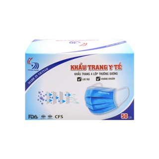 HỘP 50 CÁI KHẨU TRANG Y TẾ 4 LỚP KHÁNG KHUẨN