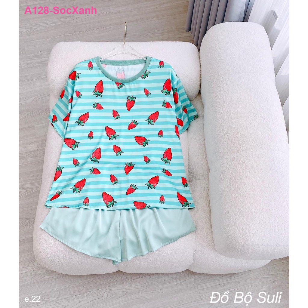 Bộ Đùi Cổ Tròn Lụa Latin A128 - Đồ Bộ Suli