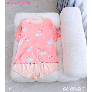 Bộ Đùi Cổ Tròn Lụa Latin A128 - Đồ Bộ Suli