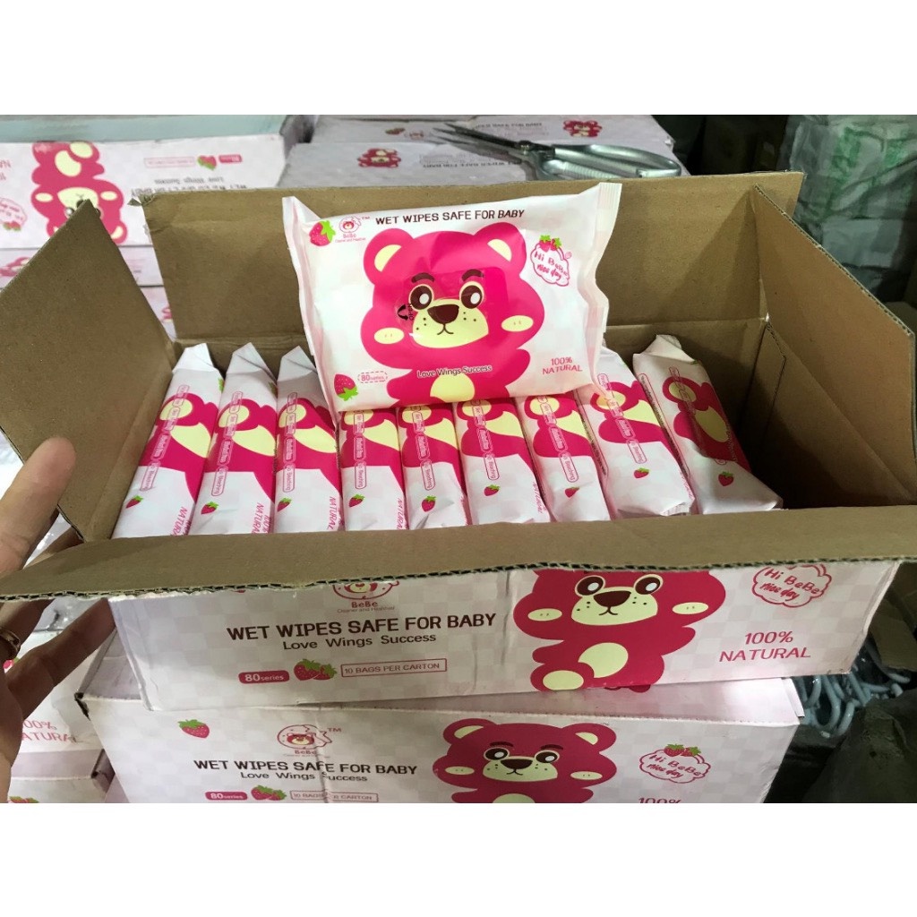 Set 10 Gói Khăn Ướt Gấu Dâu Baby