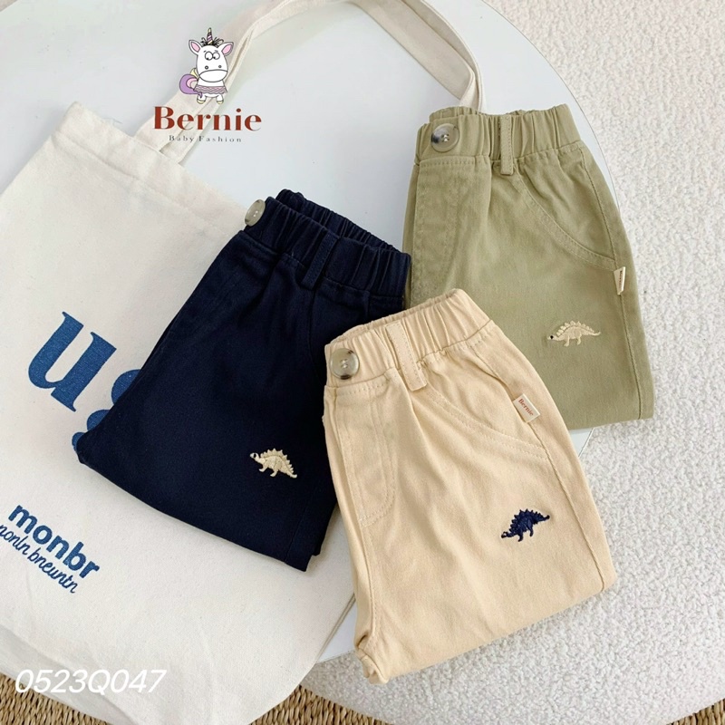 Quần dài bé trai thêu khủng long Bernie - Quần kaki bé trai đi chơi đi học cho bé từ 9-23kg- 0523Q047