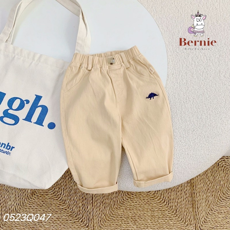 Quần dài bé trai thêu khủng long Bernie - Quần kaki bé trai đi chơi đi học cho bé từ 9-23kg- 0523Q047