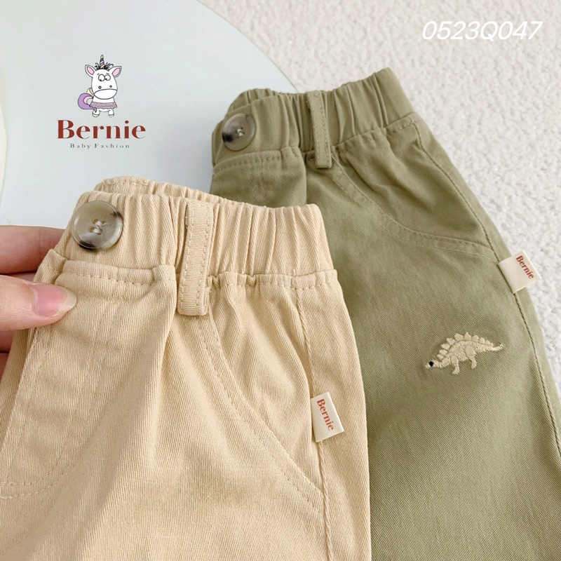 Quần dài bé trai thêu khủng long Bernie - Quần kaki bé trai đi chơi đi học cho bé từ 9-23kg- 0523Q047