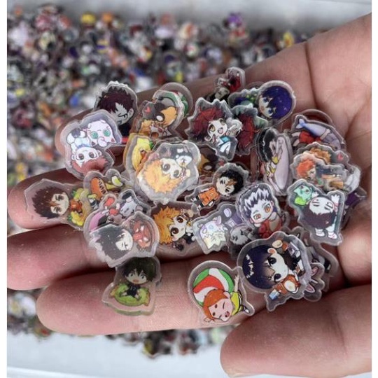 Set 5 Miếng Dán Trang Trí Điện Thoại / Tủ Lạnh Hình Bóng Chuyền Haikyuu / Cậu Bé sugawara koushi tobio DIY 2cm