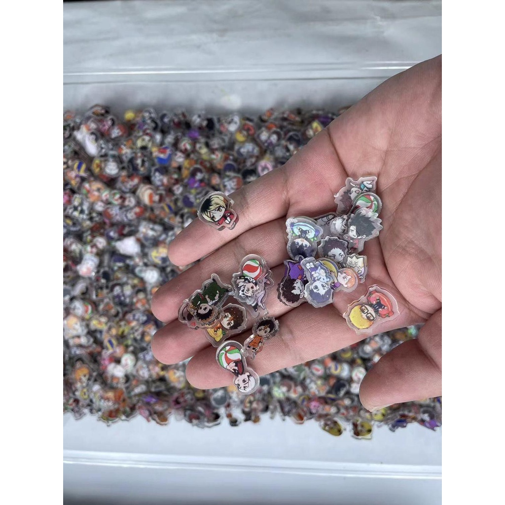 Set 5 Miếng Dán Trang Trí Điện Thoại / Tủ Lạnh Hình Bóng Chuyền Haikyuu / Cậu Bé sugawara koushi tobio DIY 2cm