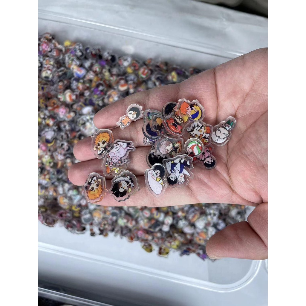 Set 5 Miếng Dán Trang Trí Điện Thoại / Tủ Lạnh Hình Bóng Chuyền Haikyuu / Cậu Bé sugawara koushi tobio DIY 2cm