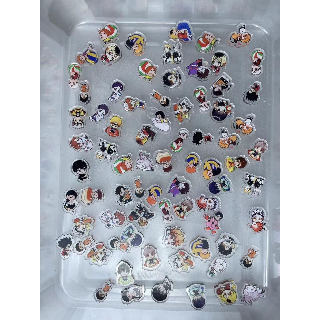 Set 5 Miếng Dán Trang Trí Điện Thoại / Tủ Lạnh Hình Bóng Chuyền Haikyuu / Cậu Bé sugawara koushi tobio DIY 2cm