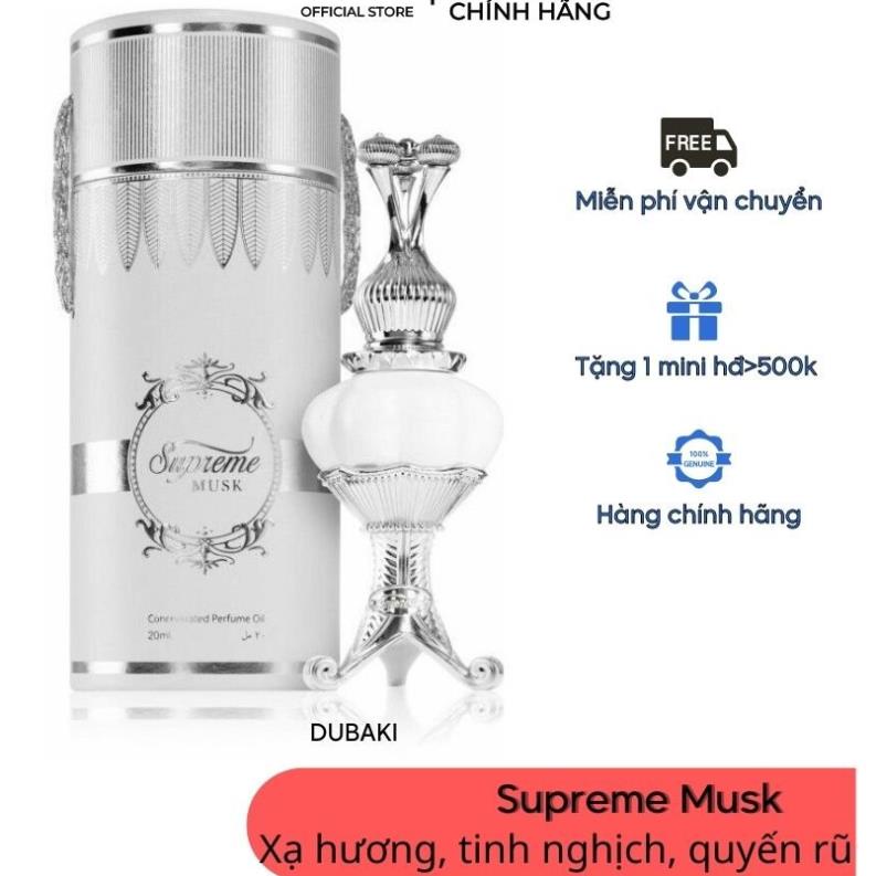 Tinh dầu nước hoa Dubai Supreme Musk ✨ TIỆM NHÀ MIMI MIU ✨ mùi hương dễ thương huyền bí lưu hương 4-5 ngày trên áo