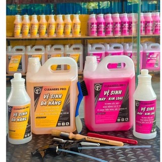 COMBO 2 can VỆ SINH XE (can 5L) siêu tiết kiệm. Rửa ố vàng, lốc máy, đầu bò, rỉ sét, dầu mỡ, nhông sên dĩa…kèm dụng cụ