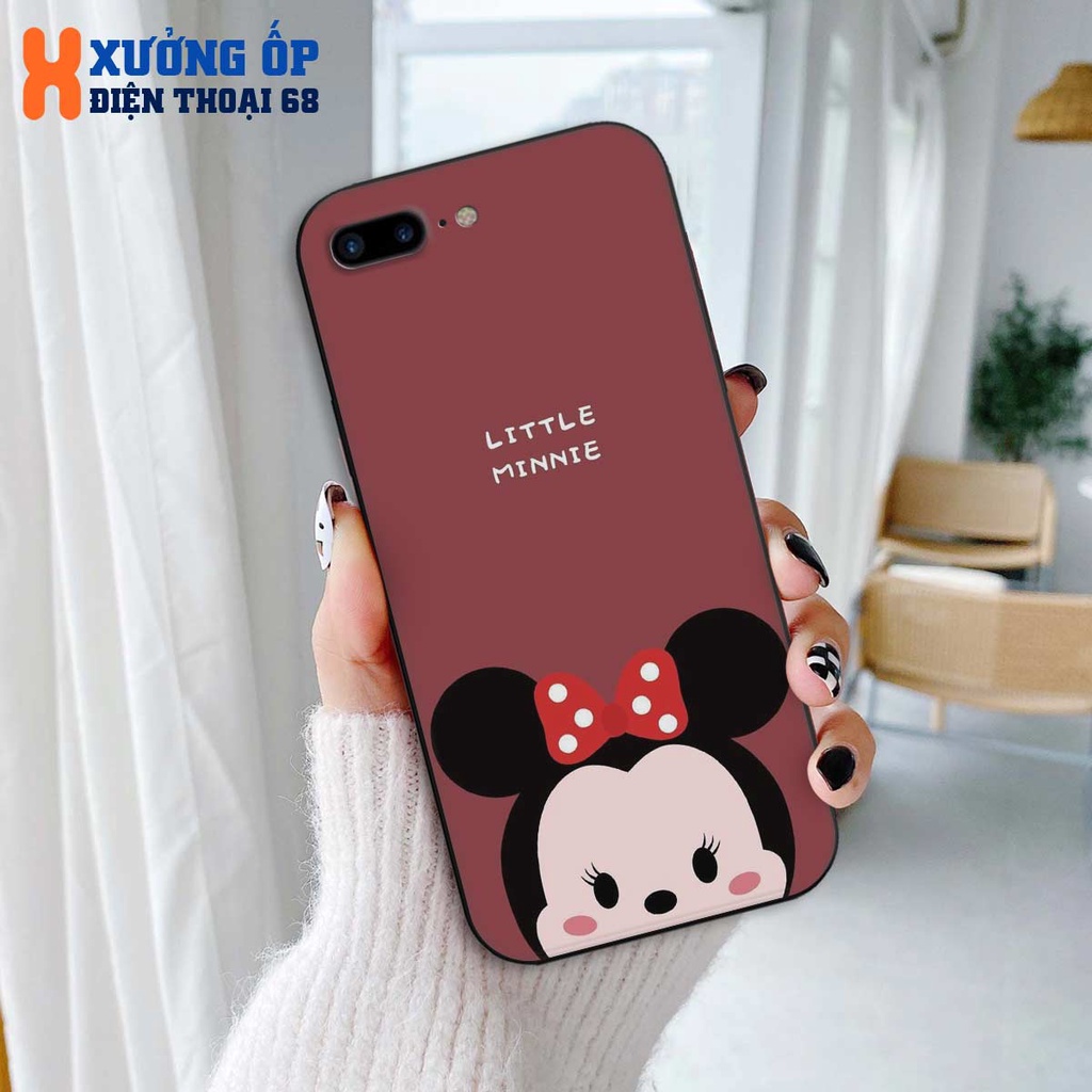 Ốp cạnh vuông iPhone 5 5s 6 6s 7 7p 8 8p TPU mềm dẻo hình ốp đôi mickey minnie