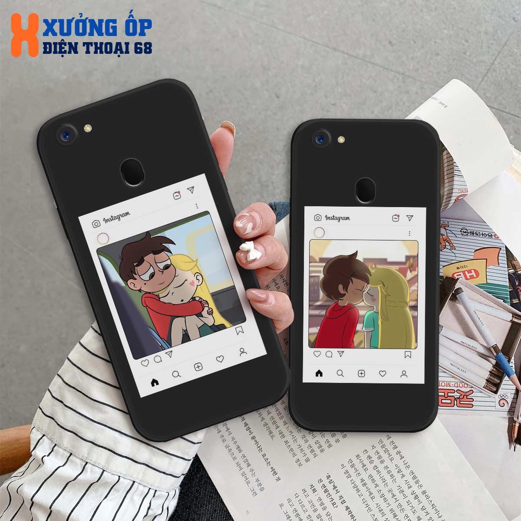 Ốp cạnh vuông Oppo F5 / F5 Youth / F7 / F7 Youth TPU mềm dẻo hình khung ảnh tình nhân