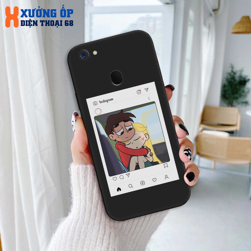 Ốp cạnh vuông Oppo F5 / F5 Youth / F7 / F7 Youth TPU mềm dẻo hình khung ảnh tình nhân