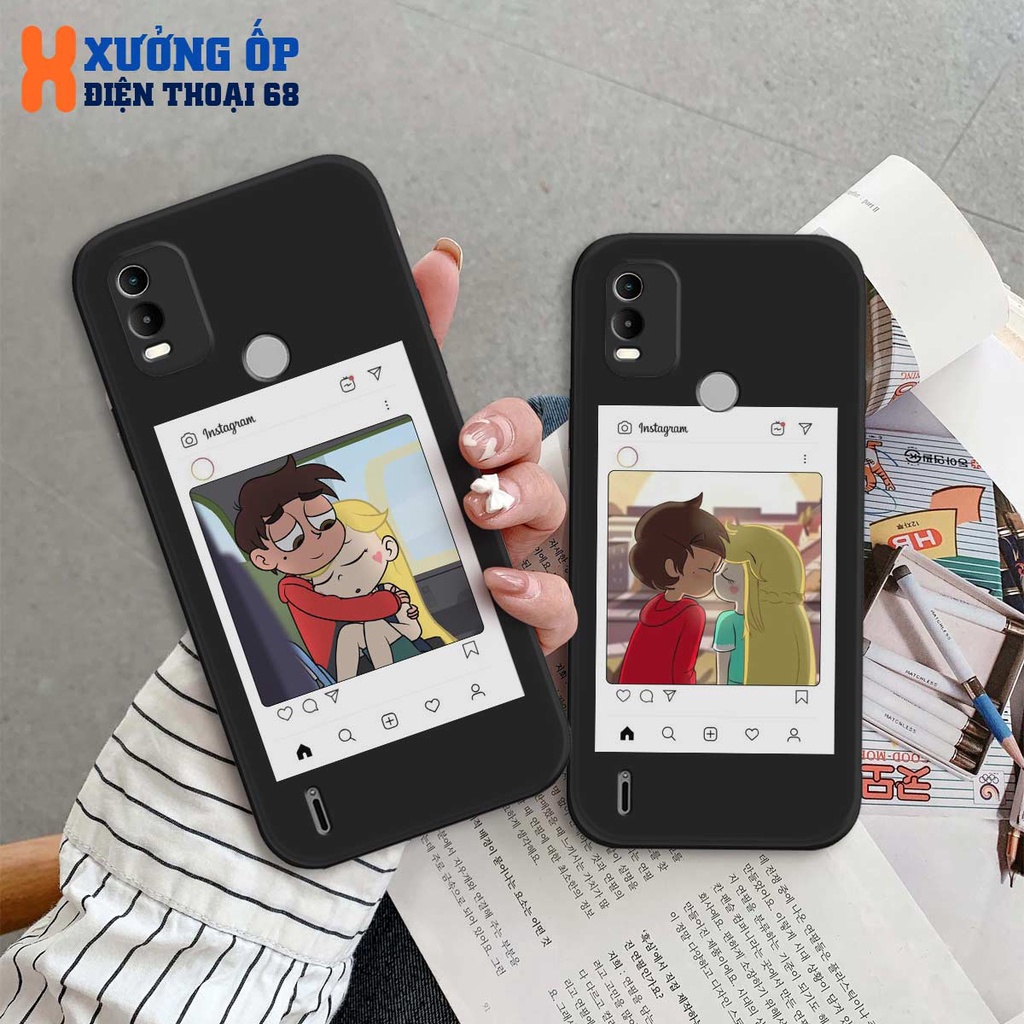 Ốp cạnh vuông Nokia C21 Plus / C31 TPU mềm dẻo hình khung ảnh tình nhân