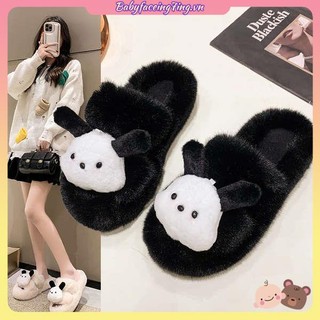 Dép lông hở ngón hình cún con dễ thương xinh xắn