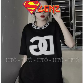 Áo thun tay lỡ unisex D.G in to trước ngực hoạ tiết vòng cổ SUPERGENZ - Áo phông nam nữ unisex form rộng ulzzang