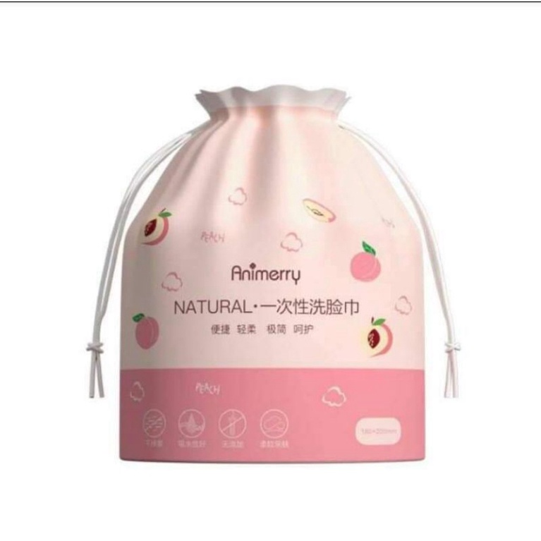 Sãn Bông Khăn Tẩy Trang ANIMERRY Dạng Cuộn 180x220mm Bịch Hồng