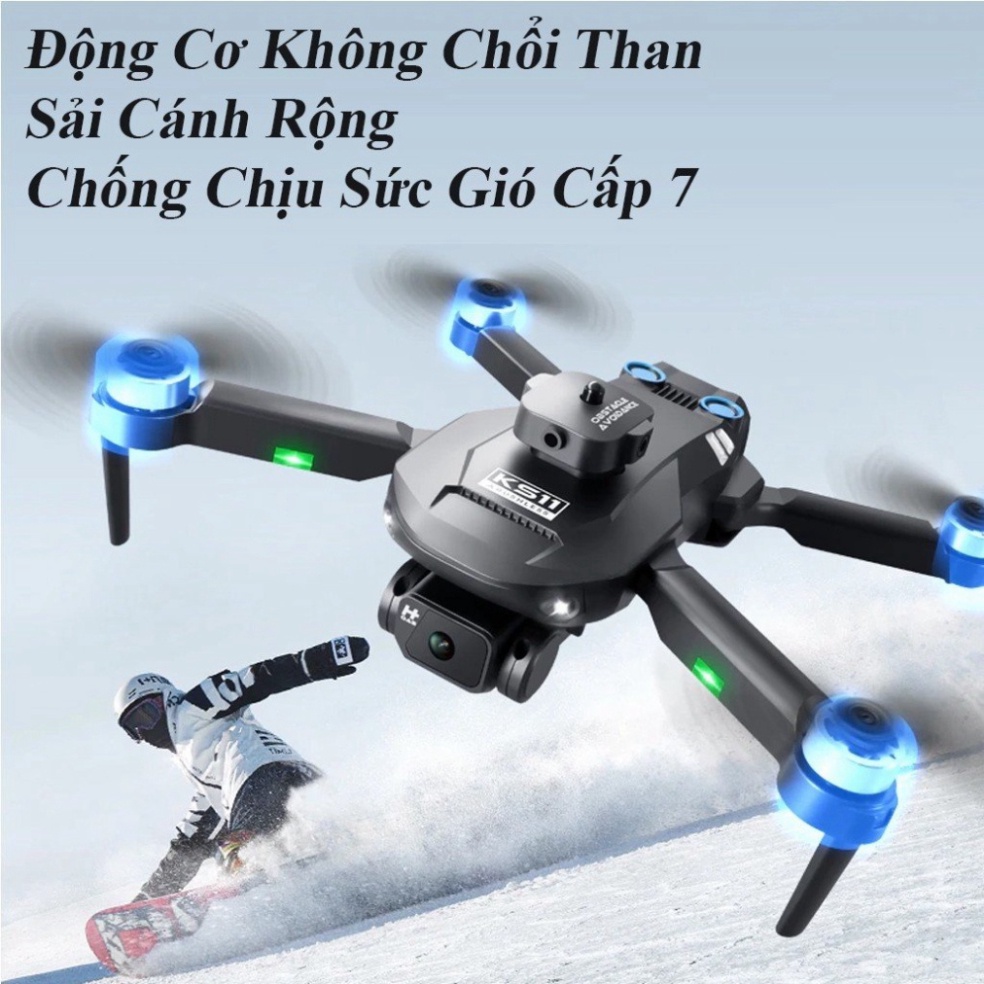 Flycam KS11 Camera 4K HD  thời gian bay 18 phút tầm hoạt động 500M pin 1600mAh không chổi than bay ổn định bền bỉ | BigBuy360 - bigbuy360.vn