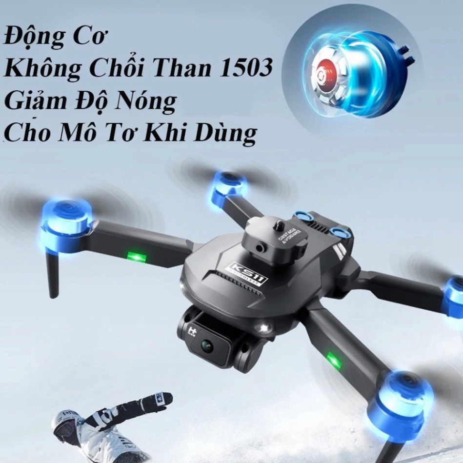 Flycam KS11 Camera 4K HD  thời gian bay 18 phút tầm hoạt động 500M pin 1600mAh không chổi than bay ổn định bền bỉ | BigBuy360 - bigbuy360.vn