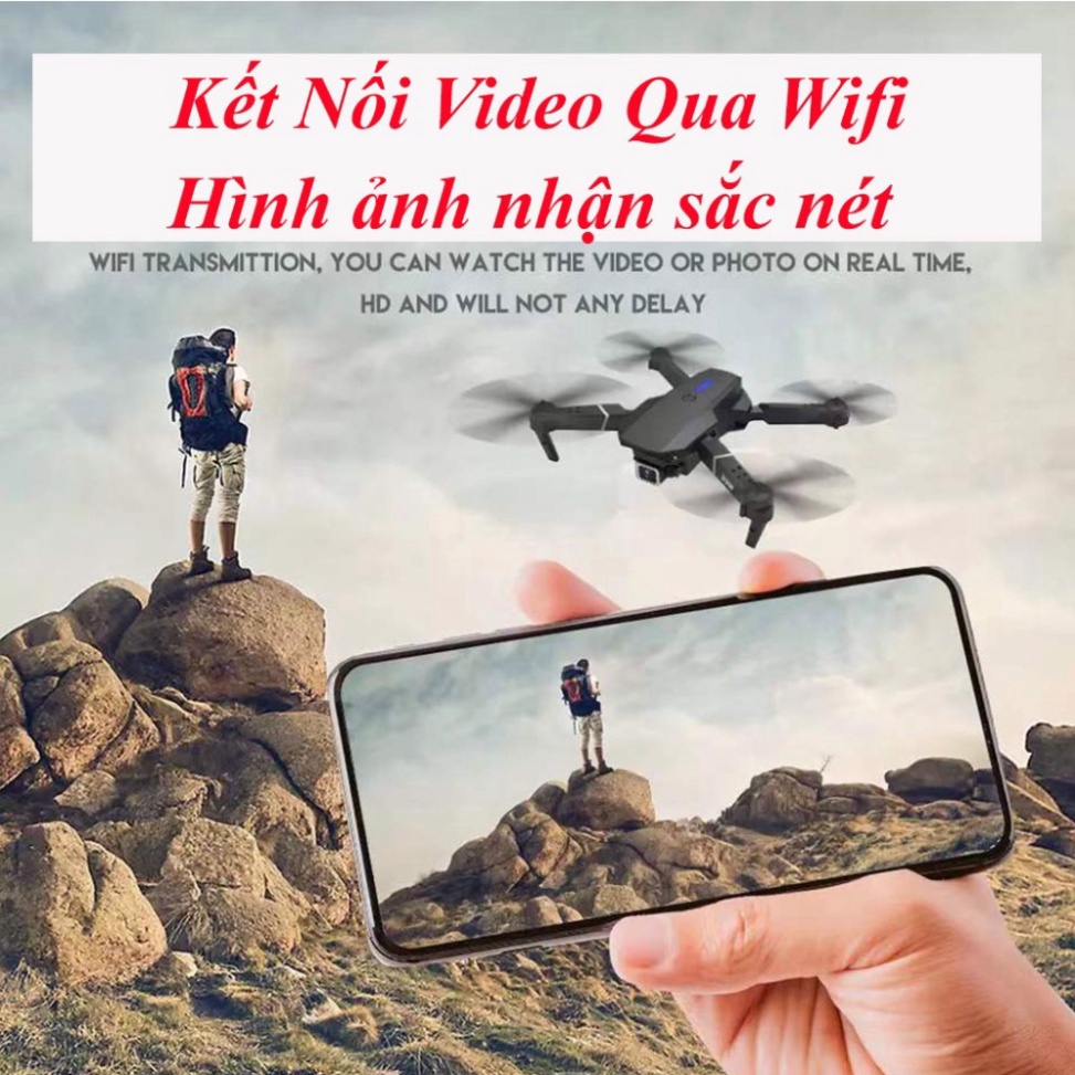 Flycam E88 Pro giá rẻ  camera kép chất lượng 4K HD pin 1800 mAh bay 15 phút khoảng cách 100M ổn định bền bỉ | BigBuy360 - bigbuy360.vn
