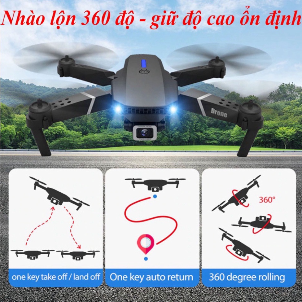 Flycam E88 Pro giá rẻ  camera kép chất lượng 4K HD pin 1800 mAh bay 15 phút khoảng cách 100M ổn định bền bỉ | BigBuy360 - bigbuy360.vn