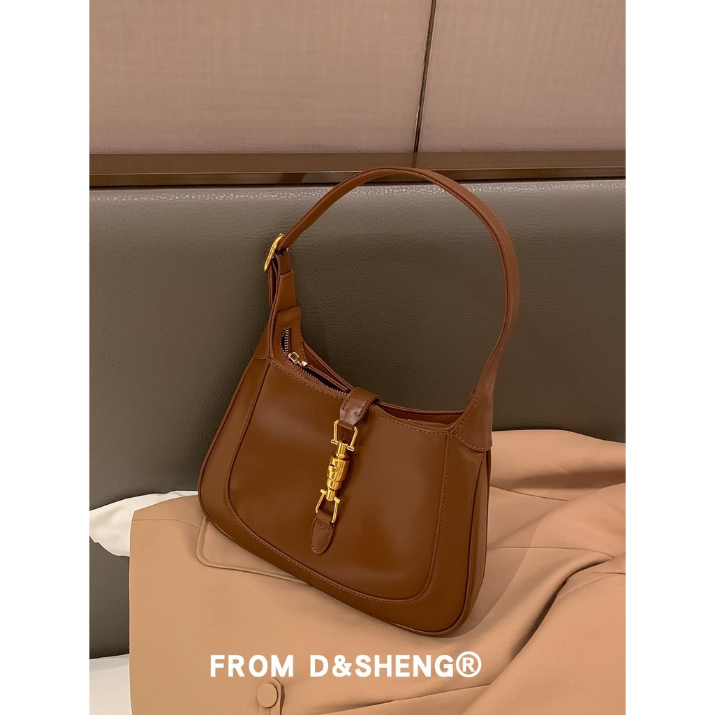 Túi Xách Đeo Vai / Kẹp Nách Màu Đỏ Phong Cách Thời Trang Pháp 2023 Dành Cho Nữ