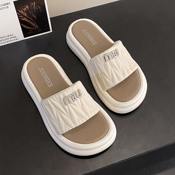 Sandal Đế Dày Thiết Kế Mới Kiểu Dáng Đơn Giản Thời Trang Mùa Hè Dành Cho Nữ