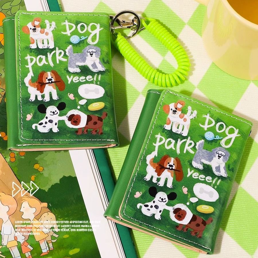 2023 new short clip anti-degaussing outing puppy wallet túi đựng thẻ nhỏ dung lượng lớn multi-card slot ví tiền xu nữ