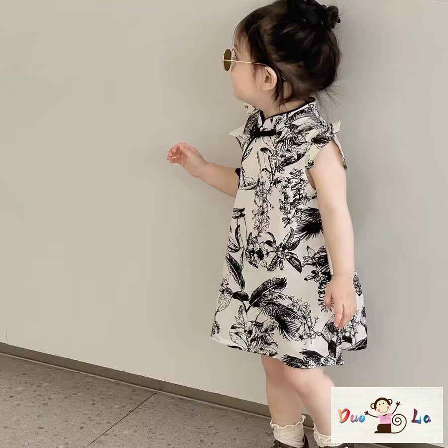 Đầm Sườn Xám Công Chúa Phong Cách Trung Hoa Thời Trang Mùa Hè 2023 Mới Cho Bé Gái