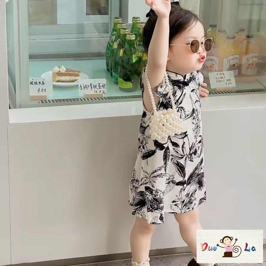 Đầm Sườn Xám Công Chúa Phong Cách Trung Hoa Thời Trang Mùa Hè 2023 Mới Cho Bé Gái