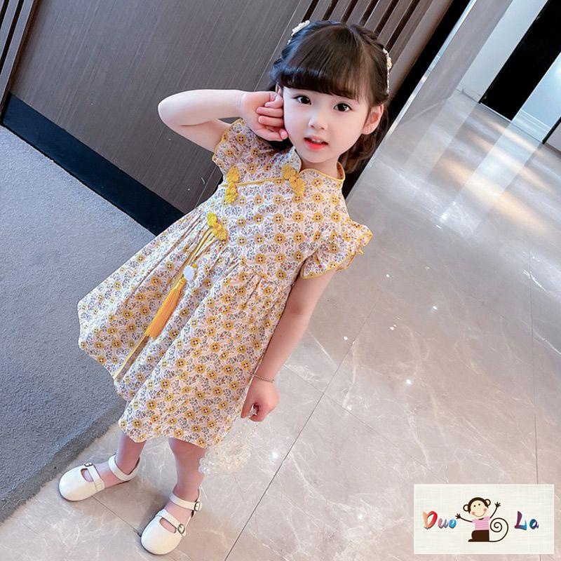 Đầm Sườn Xám Thời Trang Mùa Hè 2023 Phong Cách Mới Cho Bé Gái