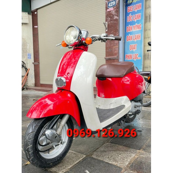 xe máy 50cc honda crea nội địa nhật màu trắng đỏ