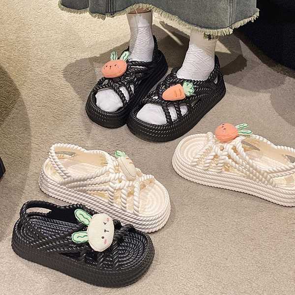 Giày Xăng Đan Đế Dày Thời Trang Đi Biển Mùa Hè Dễ Thương Cho Nữ