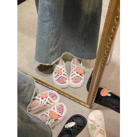 Giày Xăng Đan Đế Dày Thời Trang Đi Biển Mùa Hè Dễ Thương Cho Nữ