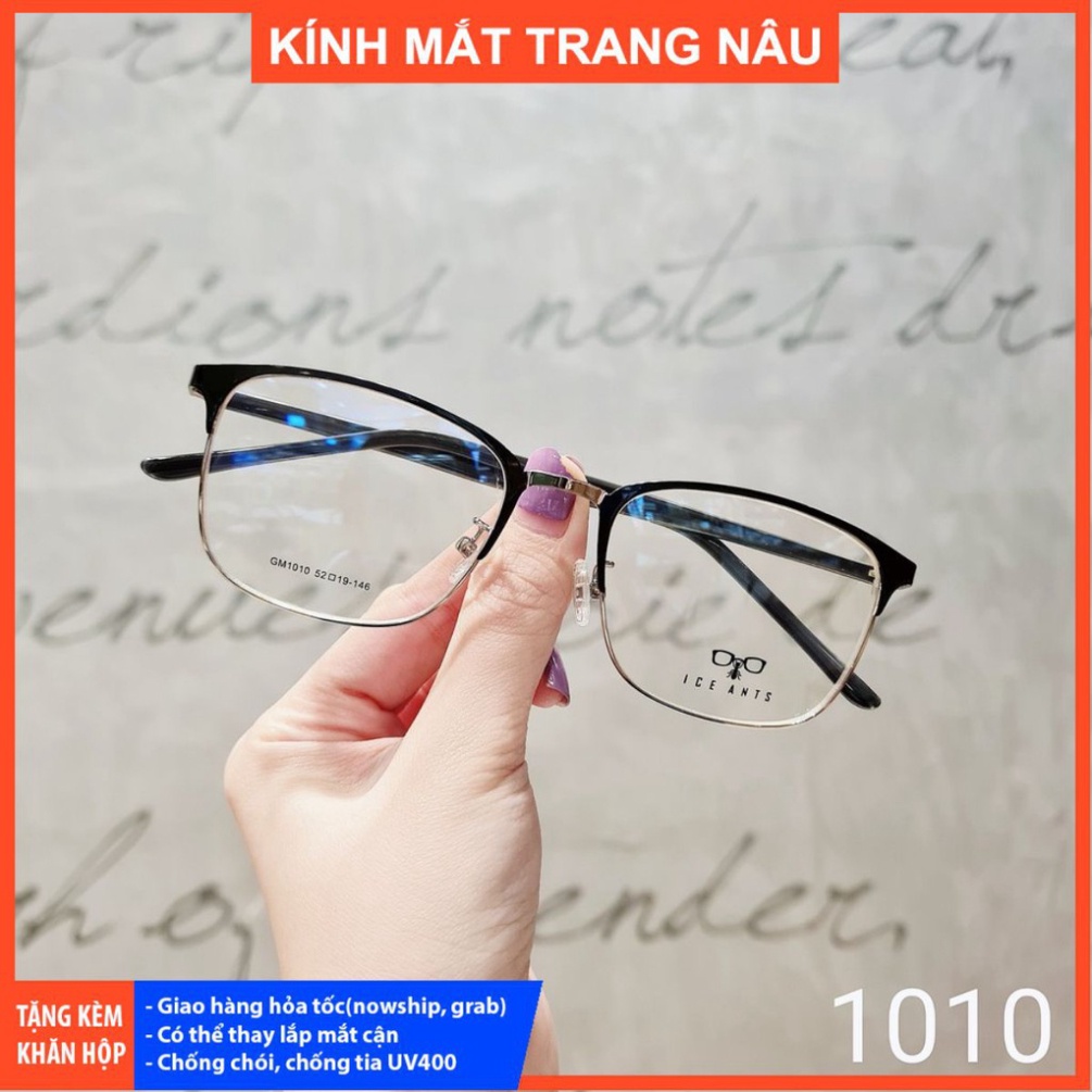 Gọng kính cận mắt vuông thời trang nam nữ nhiều màu 1010