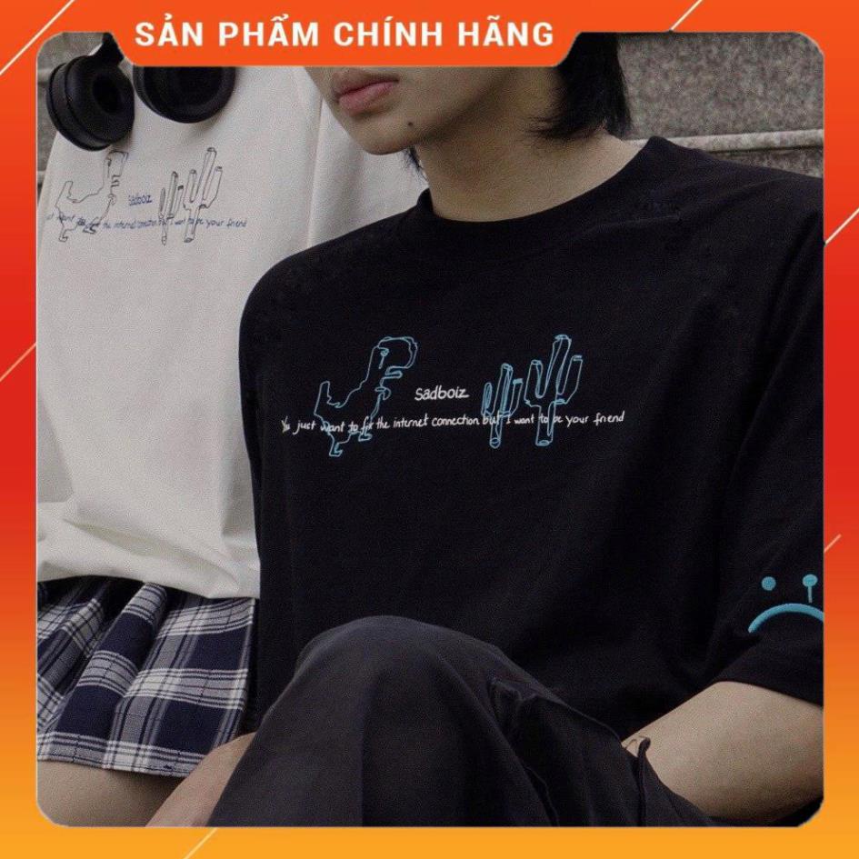 Áo thun sad boiz SADDINO logo hình thêu nam nữ áo sadboiz SADDINO khủng long full tag freeship unisex