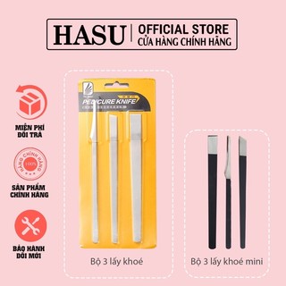 Bộ ba lấy khoé chân cán bạc - cán đen - dụng cụ lấy khoé chân chuyên dụng