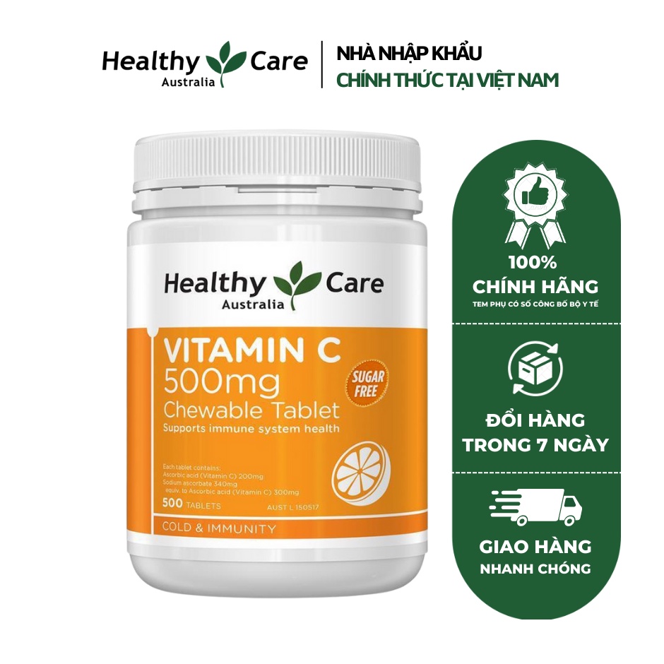 Viên nhai Vitamin C Healthy Care 500v date 2025