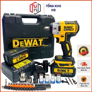 Máy Siết Bulong De.walt 20V Động Cơ Không Chổi Than - Hàng Loại 1 Có 3 Đèn Led Chân Pin Phổ Thông 4cm