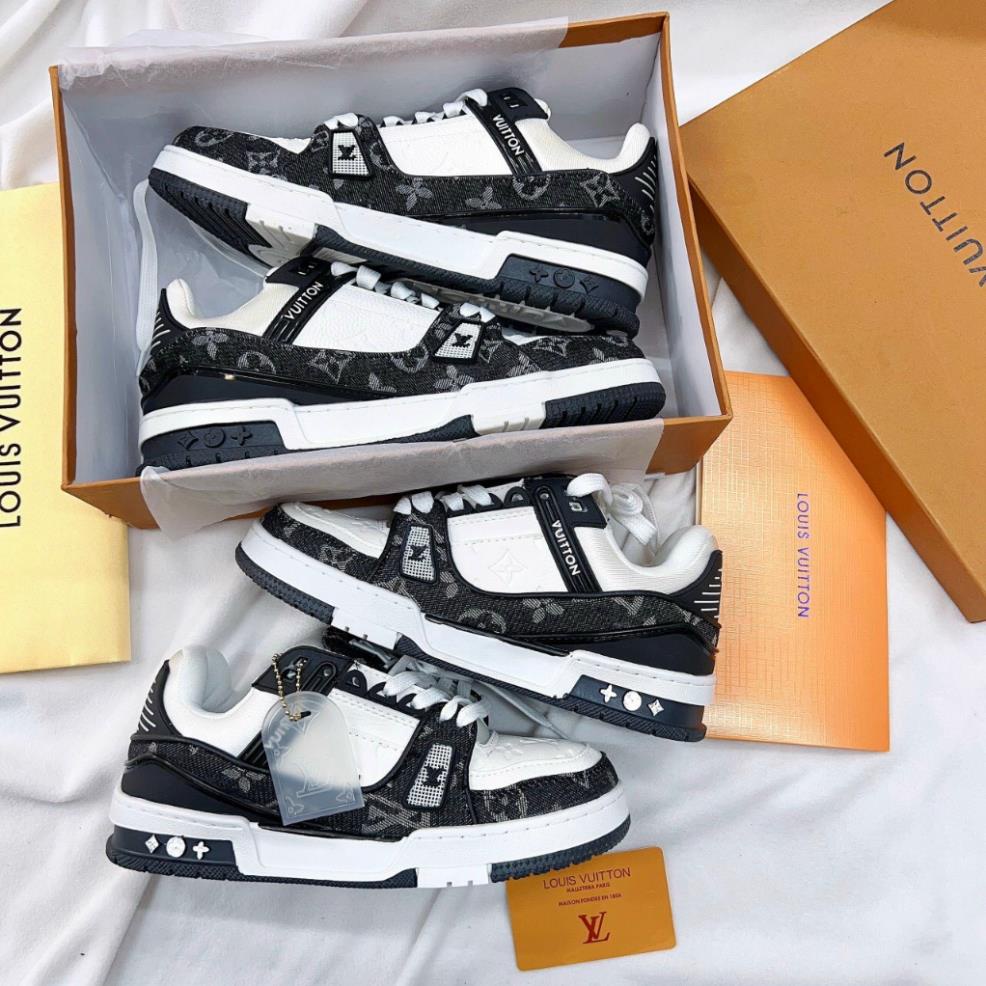 Giày Thể Thao LV Louis Vuitton Trainer Black White Nam Nữ, Giày LV Đỏ, Đen Các Màu Hót Siêu Chất