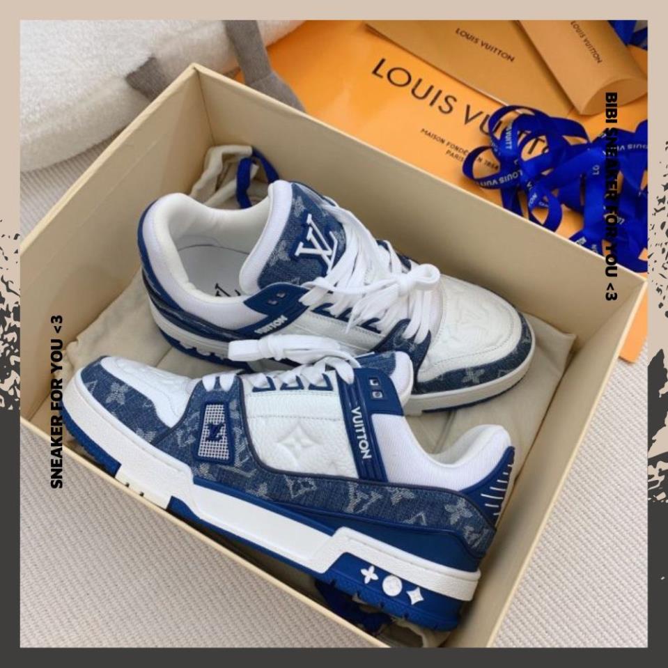 Giày LV Nam Nữ, Giày Nike_Louis Vuitton Trainer Nam Nữ Hàng Full Box Bill