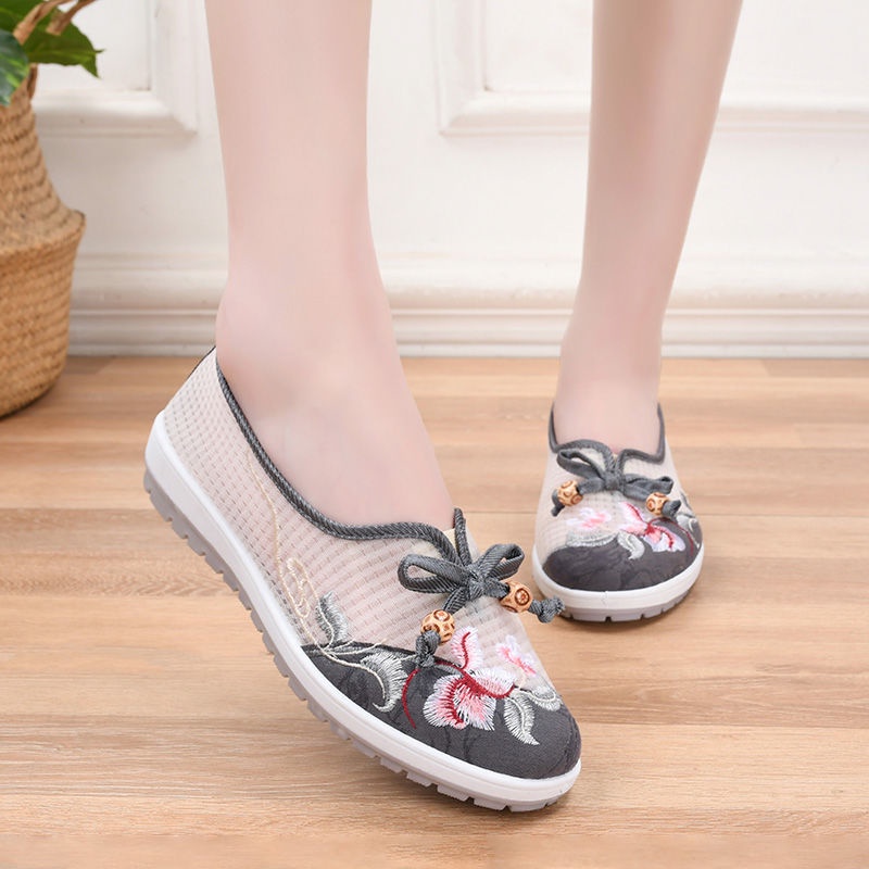 Giày Vải Lưới Thoáng Khí Thoải Mái Thời Trang 2023 Cho Phụ Nữ Trung Niên