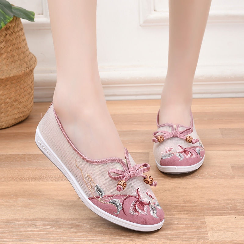 Giày Vải Lưới Thoáng Khí Thoải Mái Thời Trang 2023 Cho Phụ Nữ Trung Niên