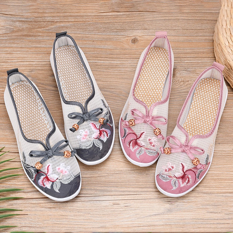 Giày Vải Lưới Thoáng Khí Thoải Mái Thời Trang 2023 Cho Phụ Nữ Trung Niên