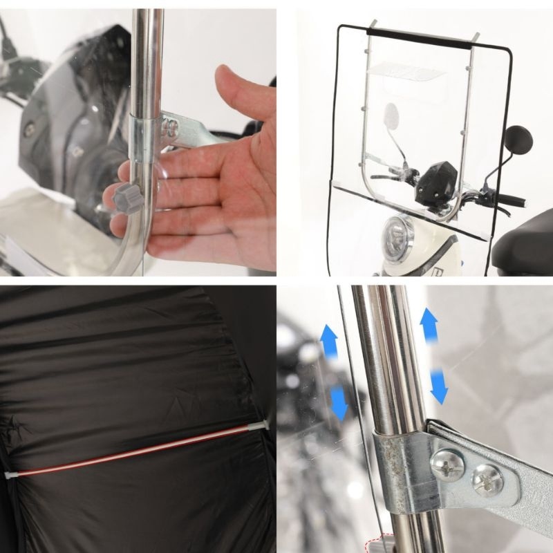 Phụ kiện mái che xe máy và xe đạp điện bạt, rèm cạnh 430