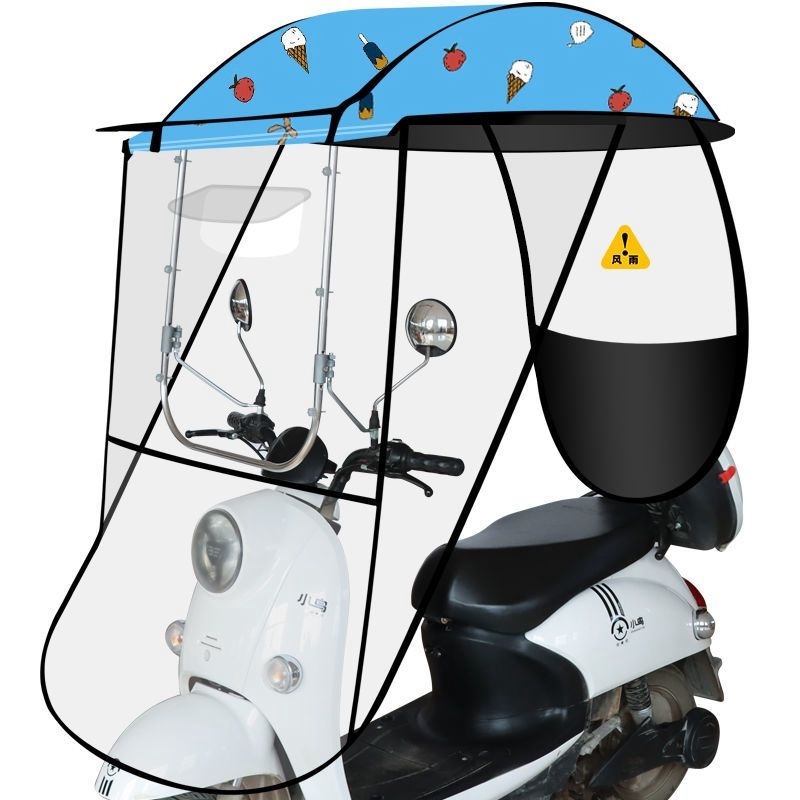 Phụ kiện mái che xe máy và xe đạp điện bạt, rèm cạnh 430