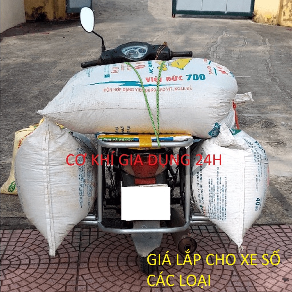 Giá chở hàng xe máy, baga chở hàng xe máy đa năng, kệ chở hàng xe máy ống tuýp D21 siêu bền